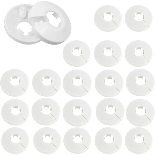 24-Piece Pipe Cover Set, Plastic Heating Pipe Rosettes, Practical Pipe Sleeves For Neat Wall Penetrations—Hand Tools