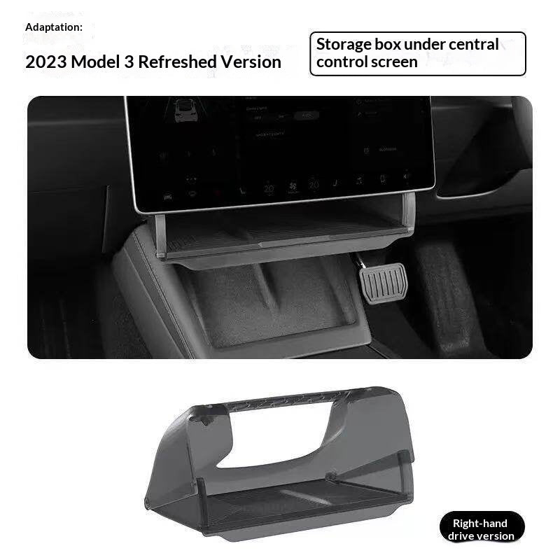 Retractable Storage Compartment For Car Accessories Under The Central Control Screen