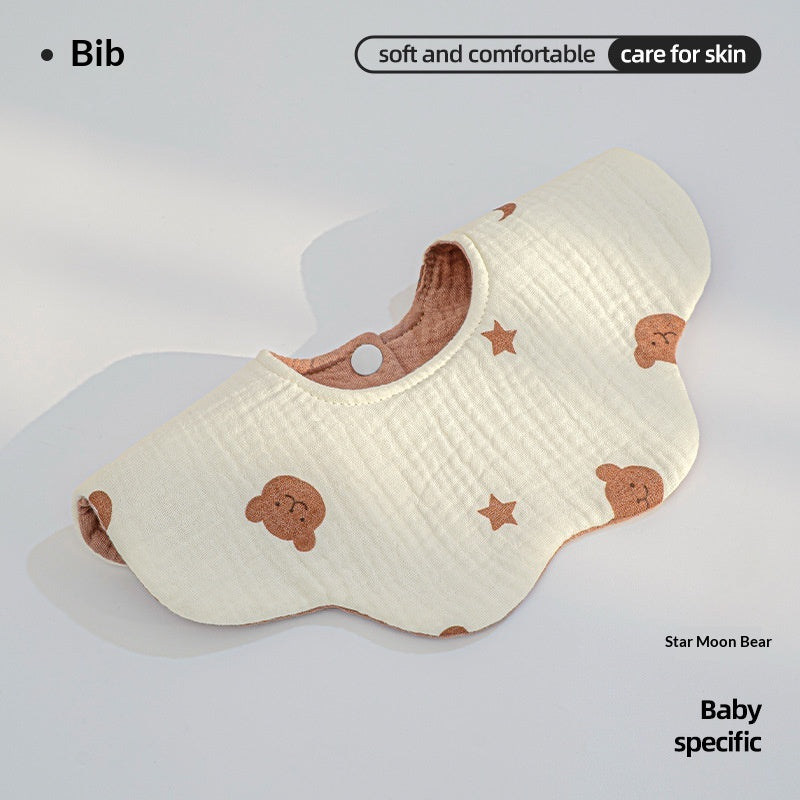 Cotton Highly Absorbent Leak-proof For Feeding Babies And Toddlers Petal-shaped Bib