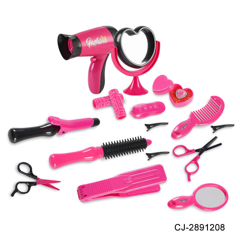 Princess Play House Hair Dryer Hair Curler Makeup Mirror Colored Box Suite