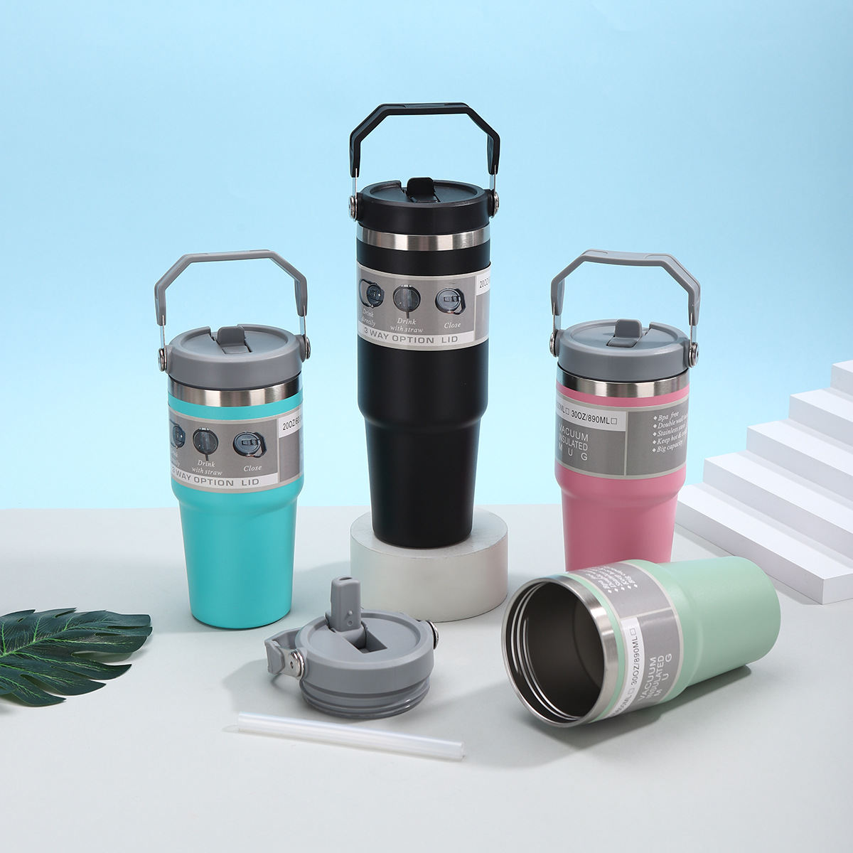 Cross-border 30oz Portable Car Cup, 304 Stainless Steel Insulated Cup, Cold Preservation Outdoor Portable Ice Cup