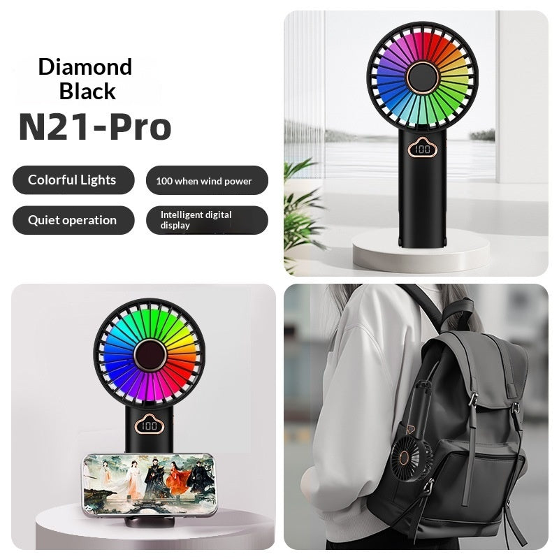 New Cross-Border Best-Selling Colorful Handheld Fan