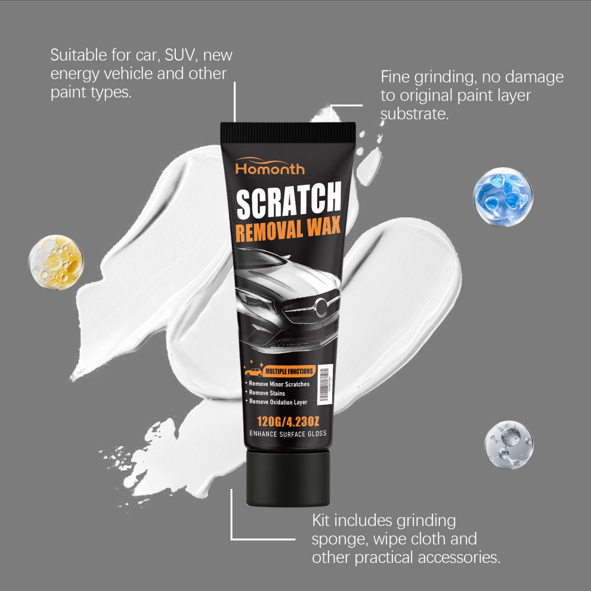 West Moon Cross-Border Exclusive HOMONTH Car Paint Scratch Care Kit Car Body Scratch Cleaning, Polishing, And Refurbishment