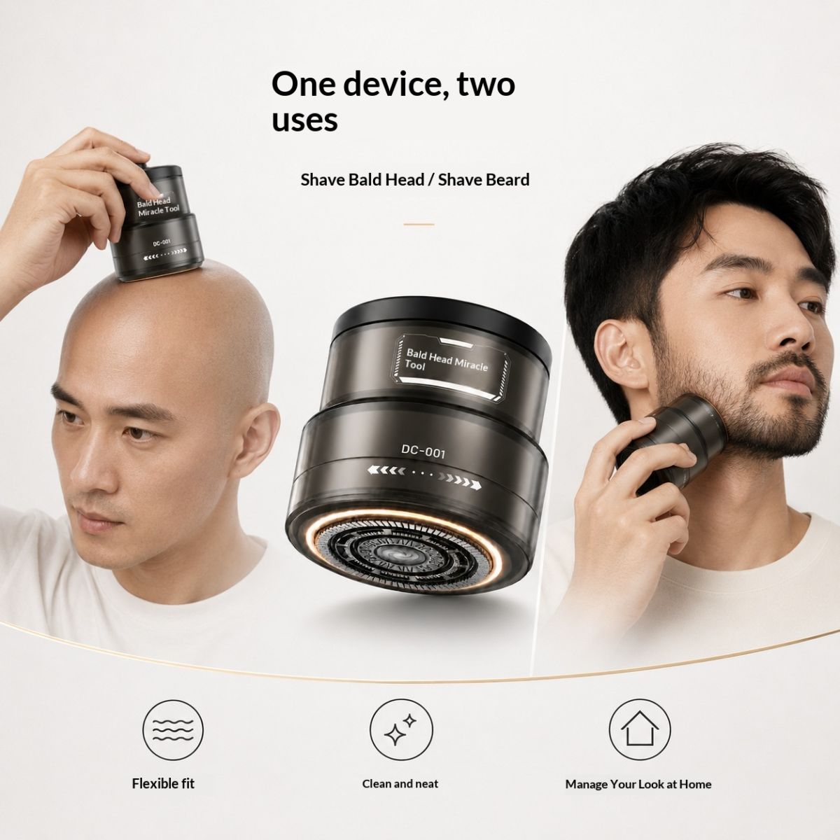 Mens Electric Hair Clipper For Self-Shaving A Bald Head
