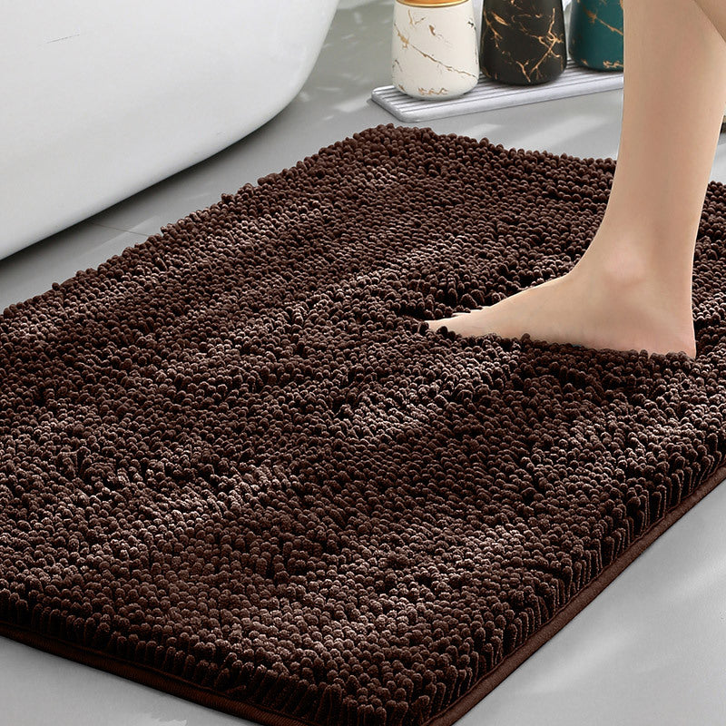 Bathroom Floor Mat, Bath Entrance Water-absorbent Carpet, Chenille Anti-slip Foot Pad