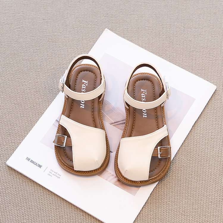 2026 Summer Korean Style Half Closed Toe Girls Sandals, Forest Princess Style Casual Roman Shoes For Kids Baby Fashion Footwear
