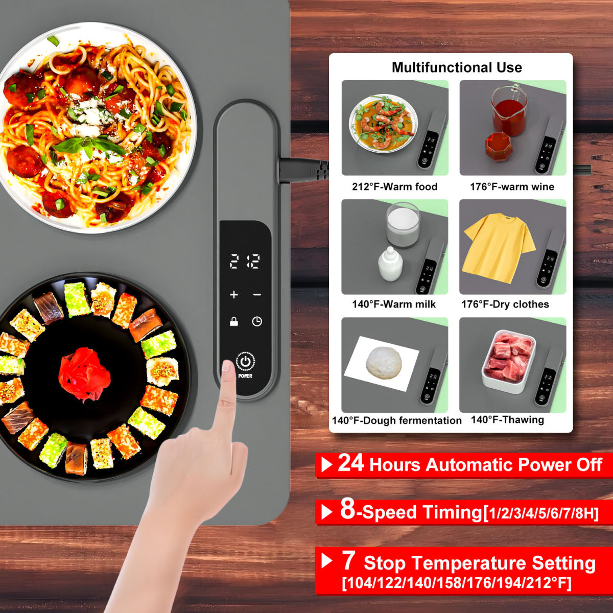Multifunctional Foldable Heating Food Flexible Smart Dining Table Warm Cutting Board Mat