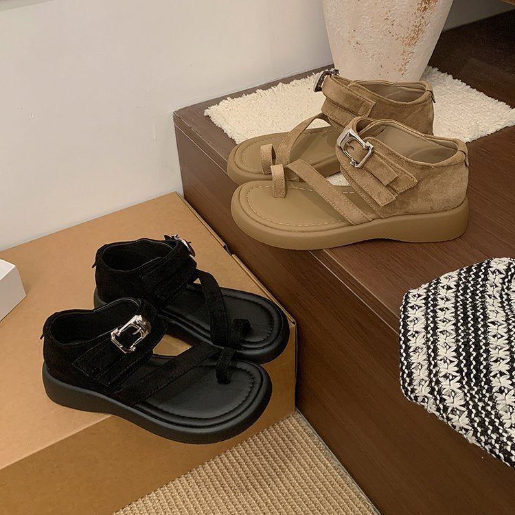Niche Fashion Retro Thick Soled Roman Sandals For Women's New Fashion Sandals