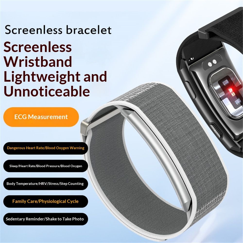 Screen-Free Bracelet ECG ECG Heart Rate Blood Oxygen Body Temperature Measurement Exercise