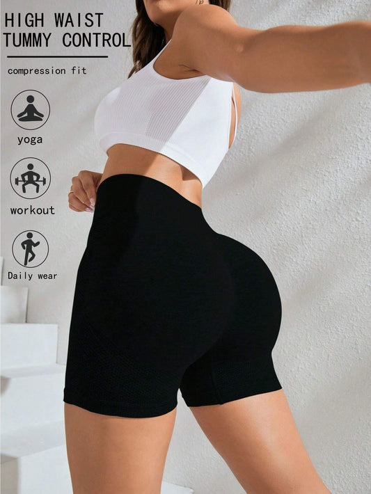 Women's High-Waisted Peach Butt Yoga Pants, Quick-Dry Tight Running Fitness Pants, Sand-Washed Solid Color Sports Trousers