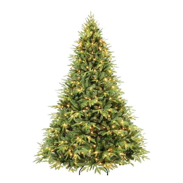 Artificial 4ft Green Christmas Tree With 856 PE/PVC Mixed Branch Tips, 150L Warm White Led, Steel Wire, Hinged Premium & Foldable Base For Indoor Holiday Decorating