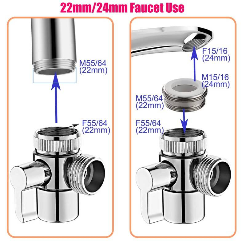 Bidet Attachment & Handheld Bidet Spray Set With 3-Way Diverter Valve Bidet Sprayer Kit Includes 1.5M Hose For Toilet Cleaning & Personal Hygiene Bidet Spray For Bathroom Sink & WC Surfaces