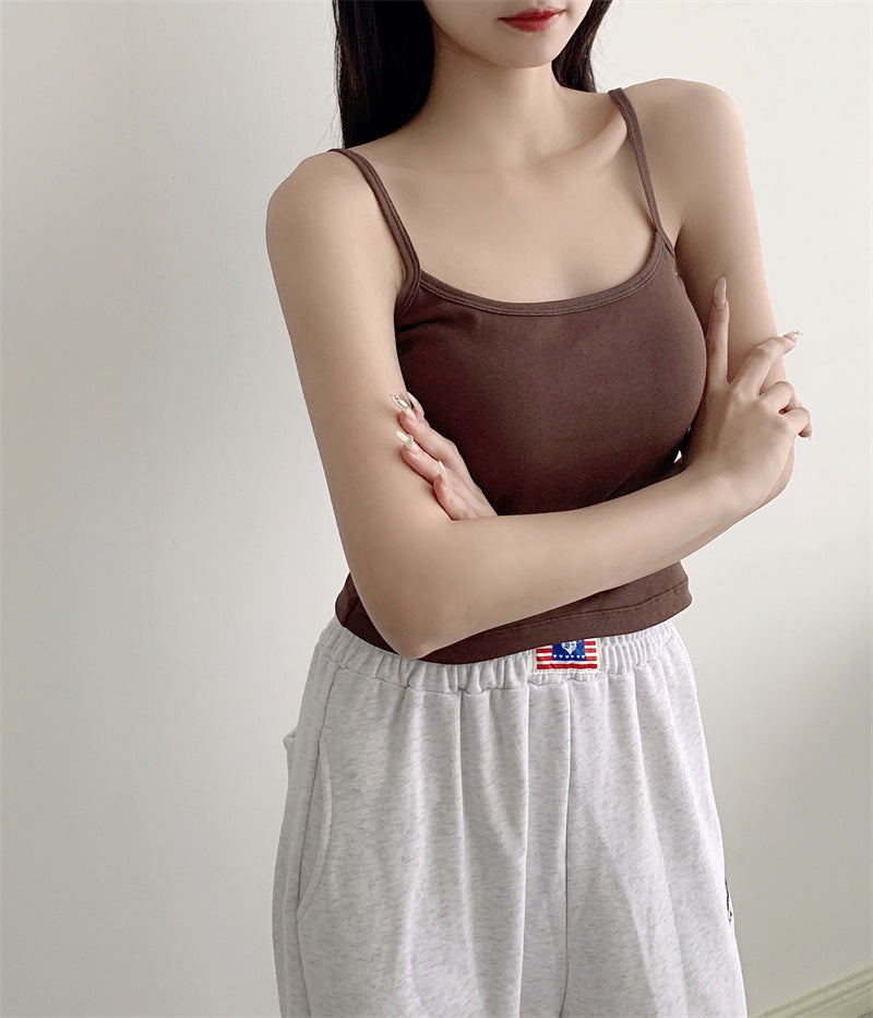 Pure Cotton Beauty Back All-matching Girlish Chest-wrapped Vest