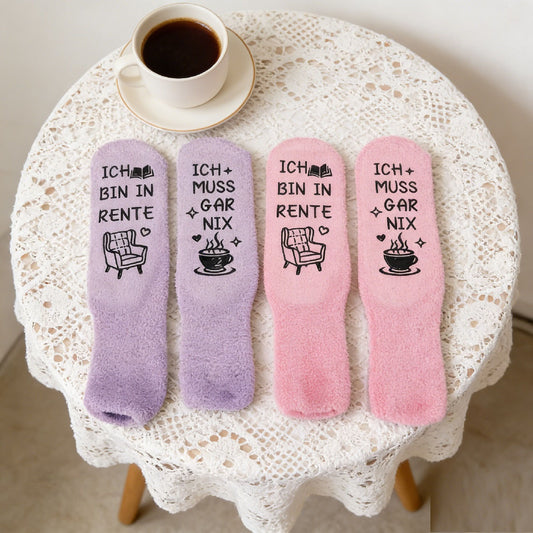 Retirement Gift Socks (2 Pairs) - Pink And Purple Socks As A Gift For Retirees, Soft-Design Party Accessory Set