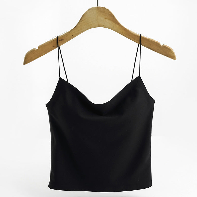 Close-fitting Beauty Back Sunderwear-free Camisole With Chest Pad Spaghetti Strap Breathable
