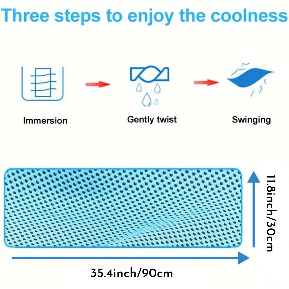 Cooling Sports Towel  Quick-Dry, Sweat Absorbing, Ice Cold Fabric For Outdoor Fitness, Yoga, And Gym Workouts