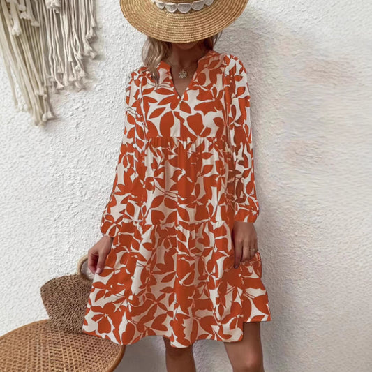 Bohemian-style Fashion Long-sleeve Dress For Europe And America