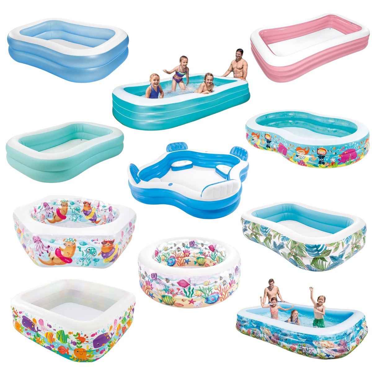 Thickened Inflatable Swimming Pool - Extra Large Family Ocean Ball Pit Paddling Pool for Adults and Kids Outdoor Water Play