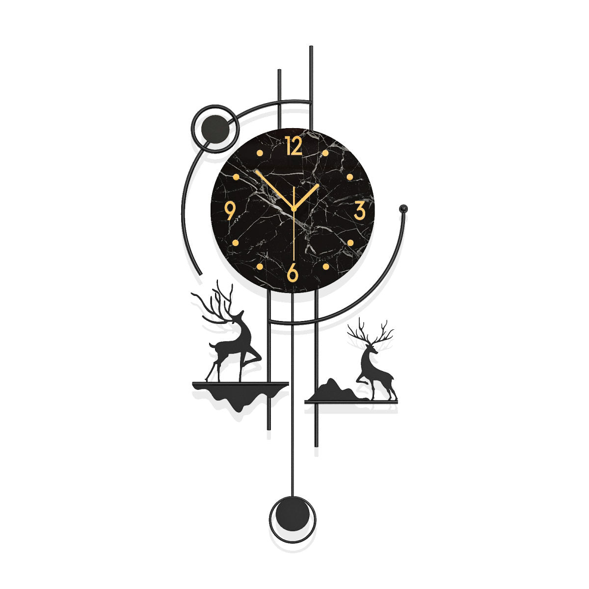 Modern Abstract Wall Clock Metal Decorative Pendulum Home Decor Design