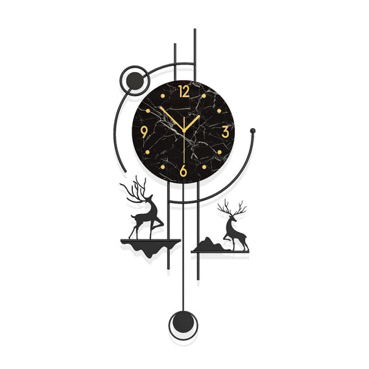 Modern Abstract Wall Clock Metal Decorative Pendulum Home Decor Design