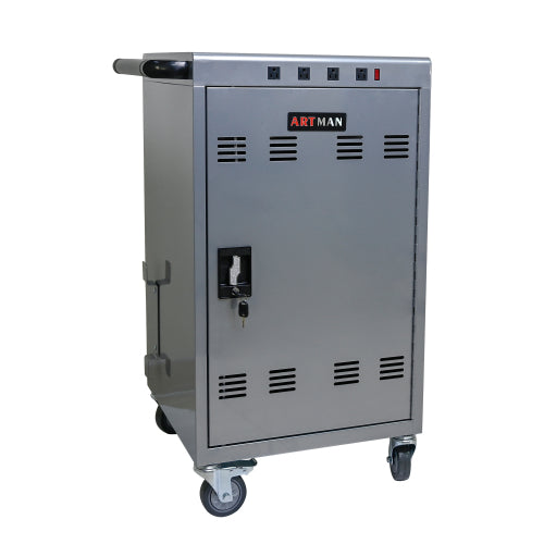 Mobile Charging Cart And Cabinet For Tablets Laptops 35-Device  B30PLUS -Silver
