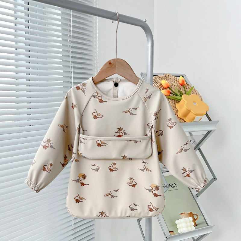 Reverse Wearing Drawing Bib Infant Feeding Protective Clothing