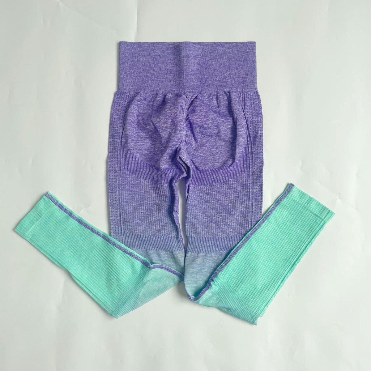 Gradient Seamless Yoga Shorts Women's Sports Gather Bra