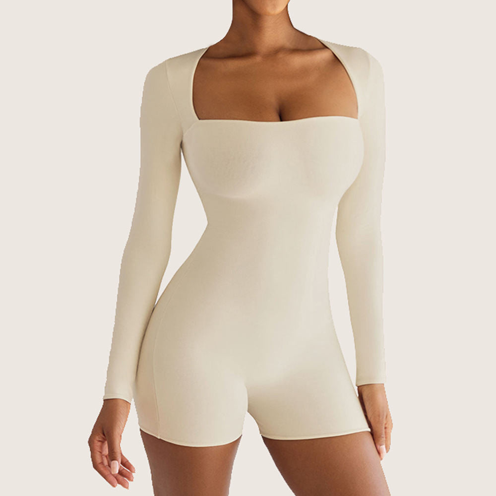 European And American Slim Yoga Long Sleeve One-piece