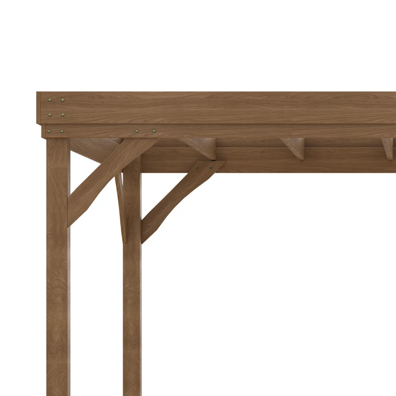 10' X 12' Outdoor Wooden Pergola, Grape Vine Gazebo With Concrete Anchors For Garden, Patio, Backyard, Deck, Brown Multiple Packages