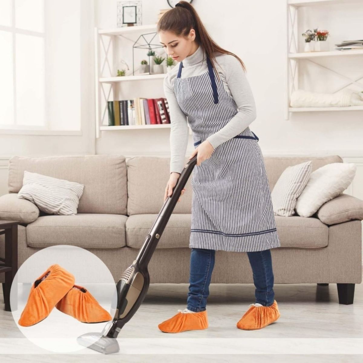 6 Pairs Of Shoe Covers, Breathable Shoe Covers For House Cleaning, Working From Home, And Libraries