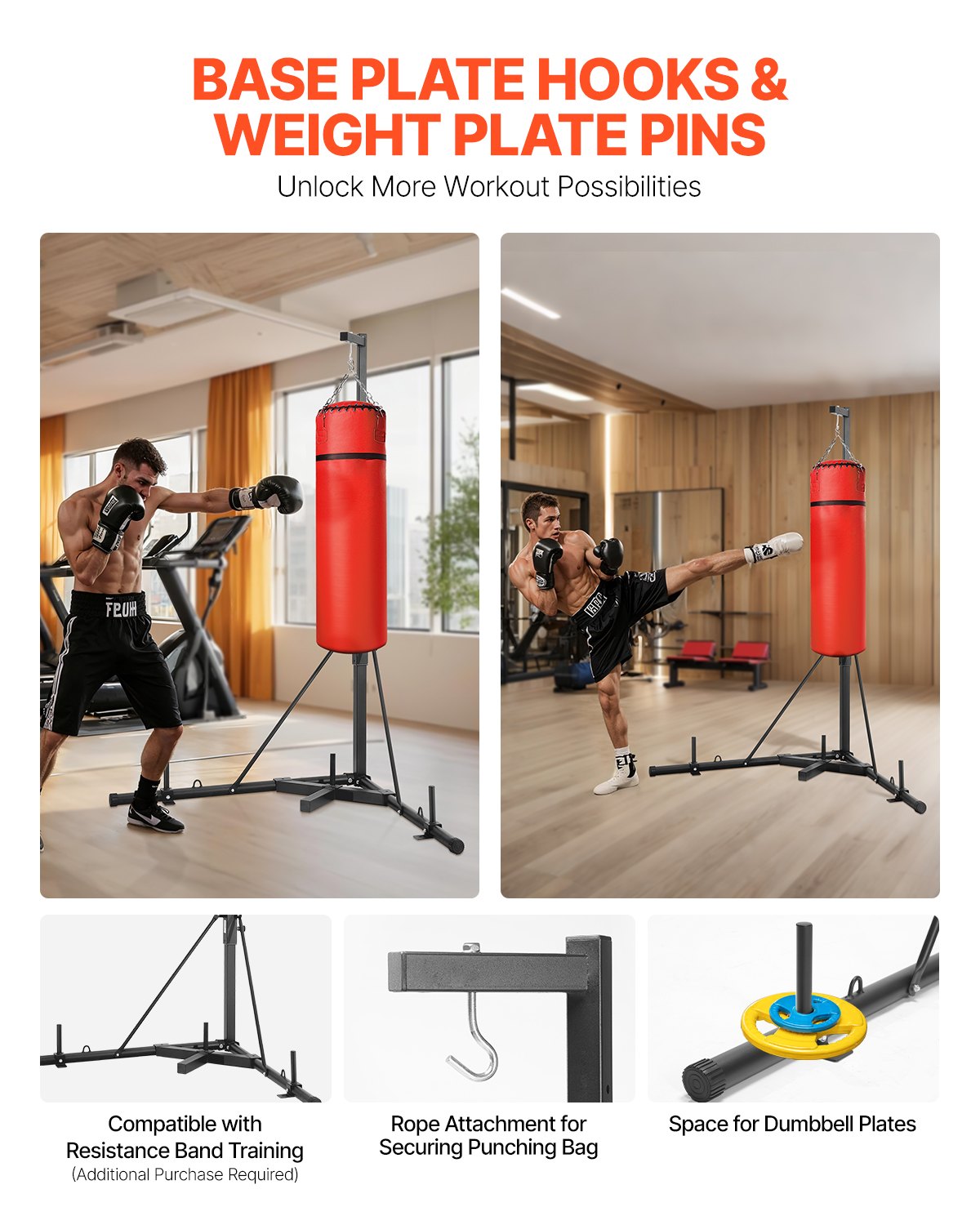 Boxsackständer Boxsackhalter Trainingsgerät Aus Stahl (65 Kg Belastbar) Höhenverstellbares Freistehendes Sandsackgestell Ständer Mit Beschwerter Basis, Trainingsgerät Für Fitness-Studio