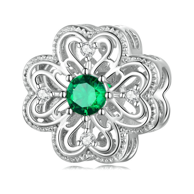 Lucky Four-leaf Clover Bead Set For DIY S925 Sterling Silver Bracelet Accessories
