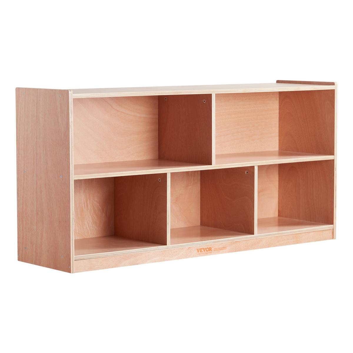 Cubby Mobile Tray Storage Cabinet, 5-Compartment Cubby Storage Shelf, Cubby Storage Cabinet 2-shelf, Classroom Cubbies, Classroom Furniture For Home, Daycare And Preschool, Natural