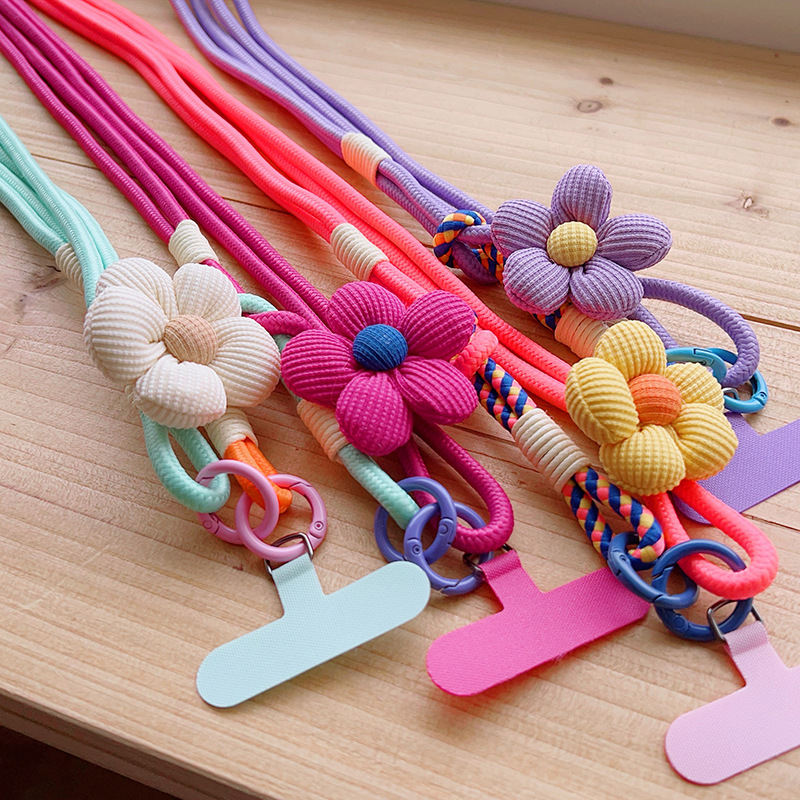 Crossbody Flower Woven Halter Mobile Phone Lanyard
