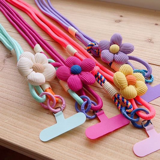Crossbody Flower Woven Halter Mobile Phone Lanyard