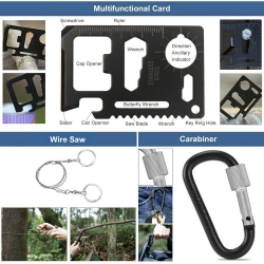 39in1 Tactical Emergency Survival Kit Outdoor Hiking Camping SOS Tool Equipment