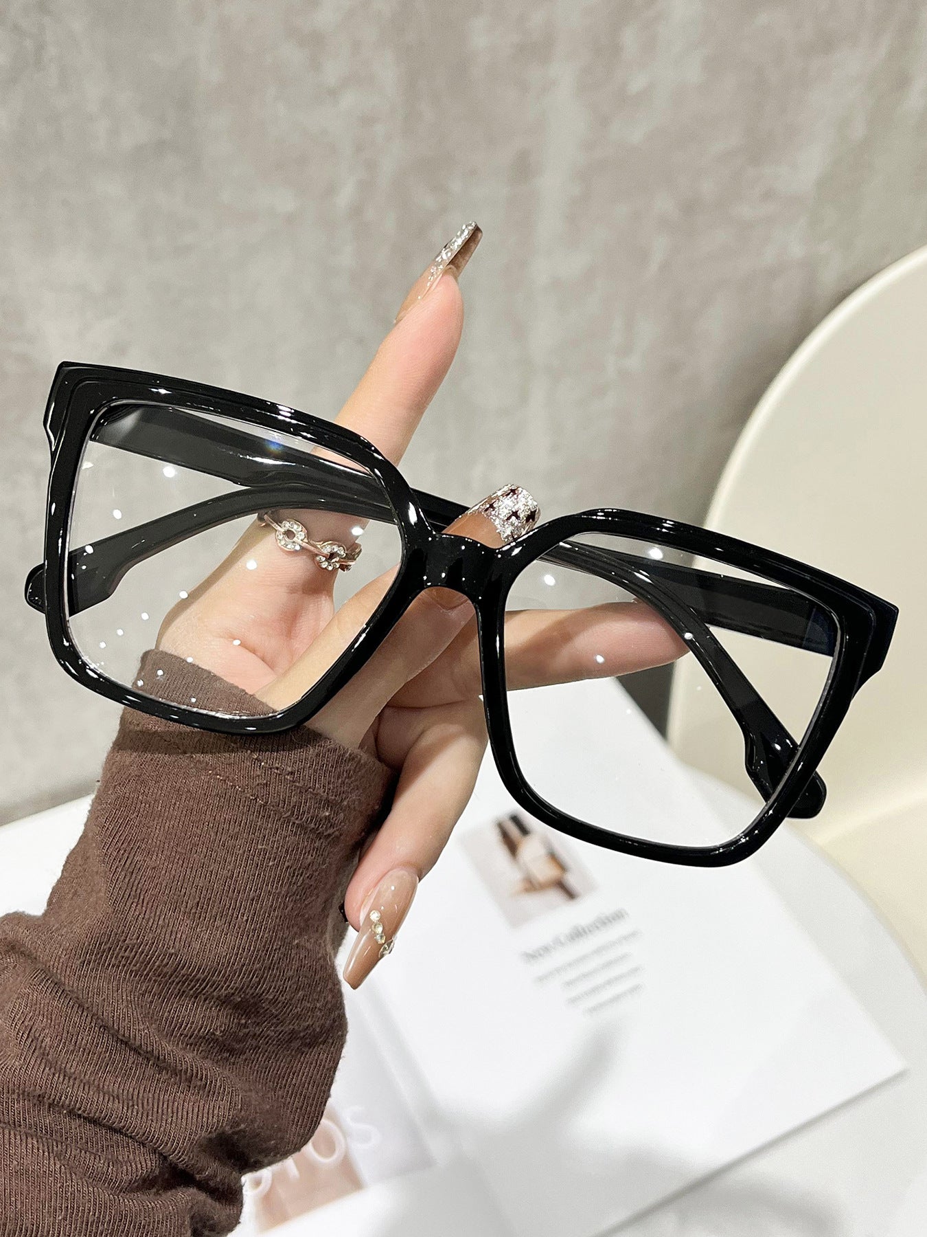 New Cross-border Korean-style Trendy Square-frame Glasses