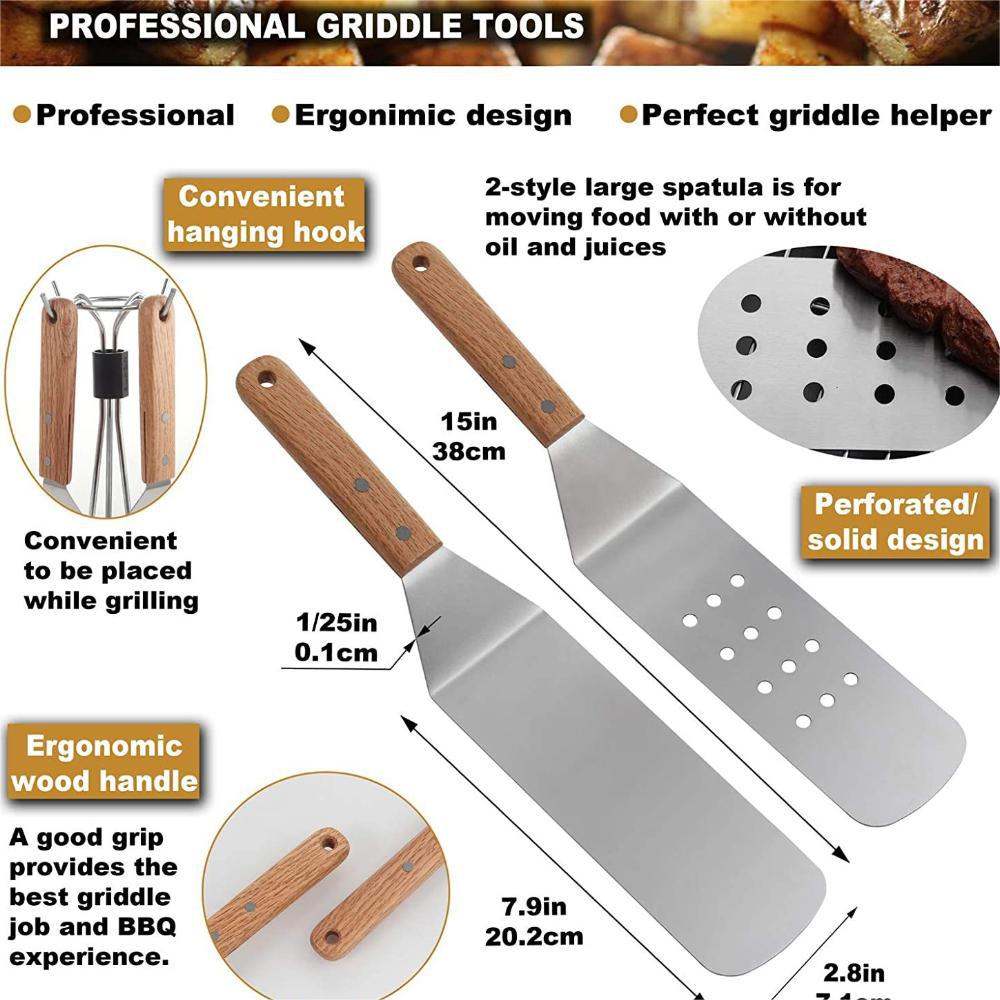 Stainless Steel Frying Spatula Set BBQ Tools