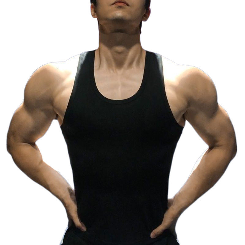 Ice Silk Large Size Men's Vest Summer Inner Wear Sleeveless Fitness