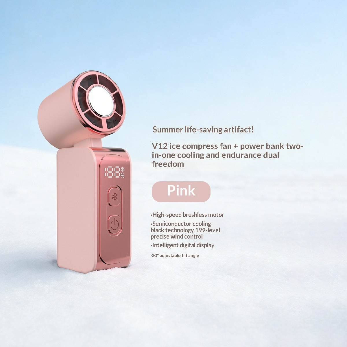 Dual-Use Semiconductor Cooling Ice Pack Portable USB Powerful Fan