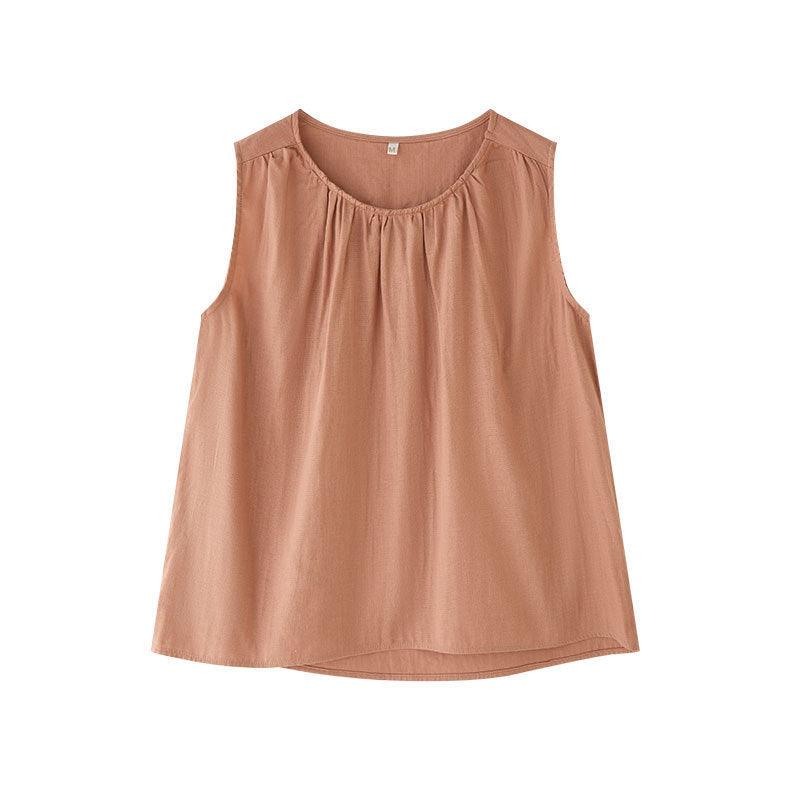 Home Wear Cotton Double-layer Gauze Sleeveless Vest