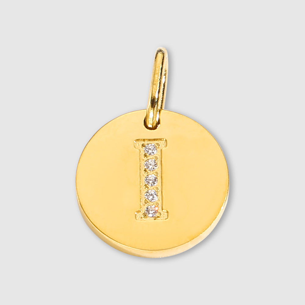 Diamond-Encrusted Jewelry Accessories Stainless Steel Letter Pendant