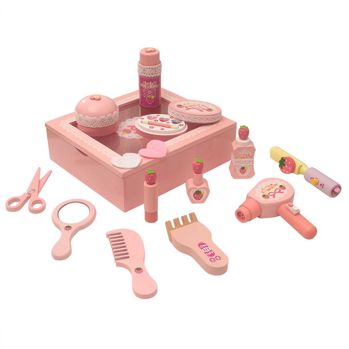 Children's Simulation Play House Girls' Makeup Wooden Box