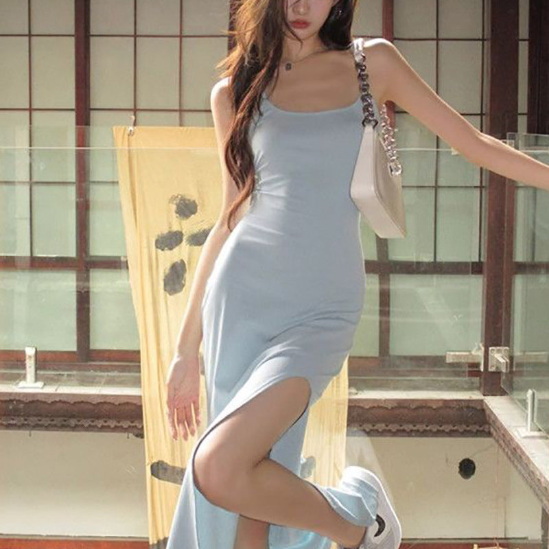 Women's Korean-style Backless Hollow-out Tie Dress