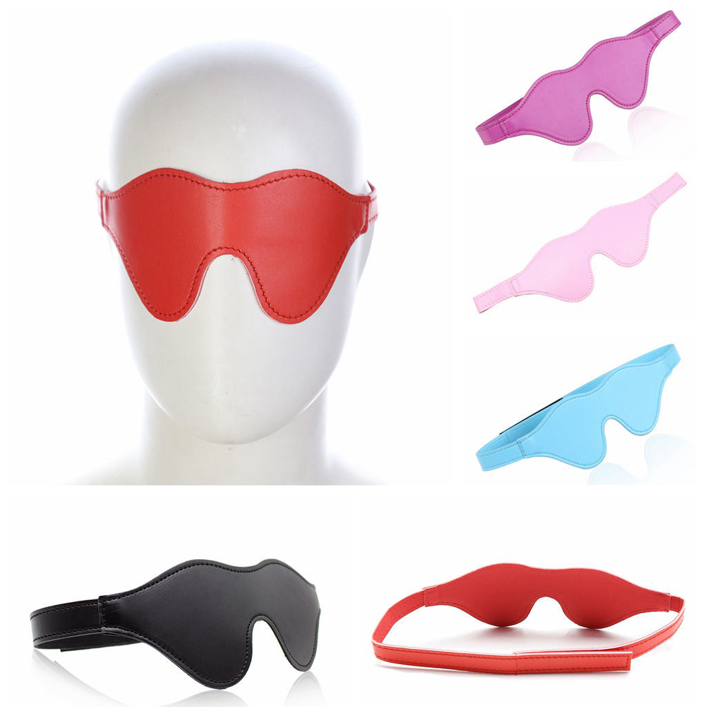 Women's Velcro Three-dimensional Leather Eye Mask Couple Toys
