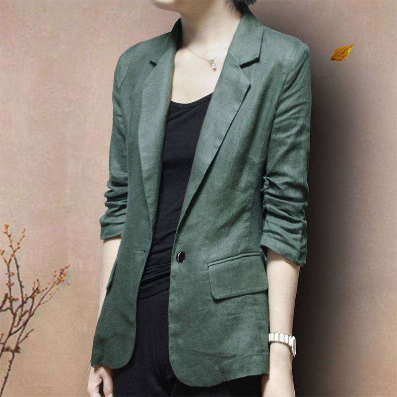 Summer Korean-style British-style Casual Cotton-linen Suit Jacket