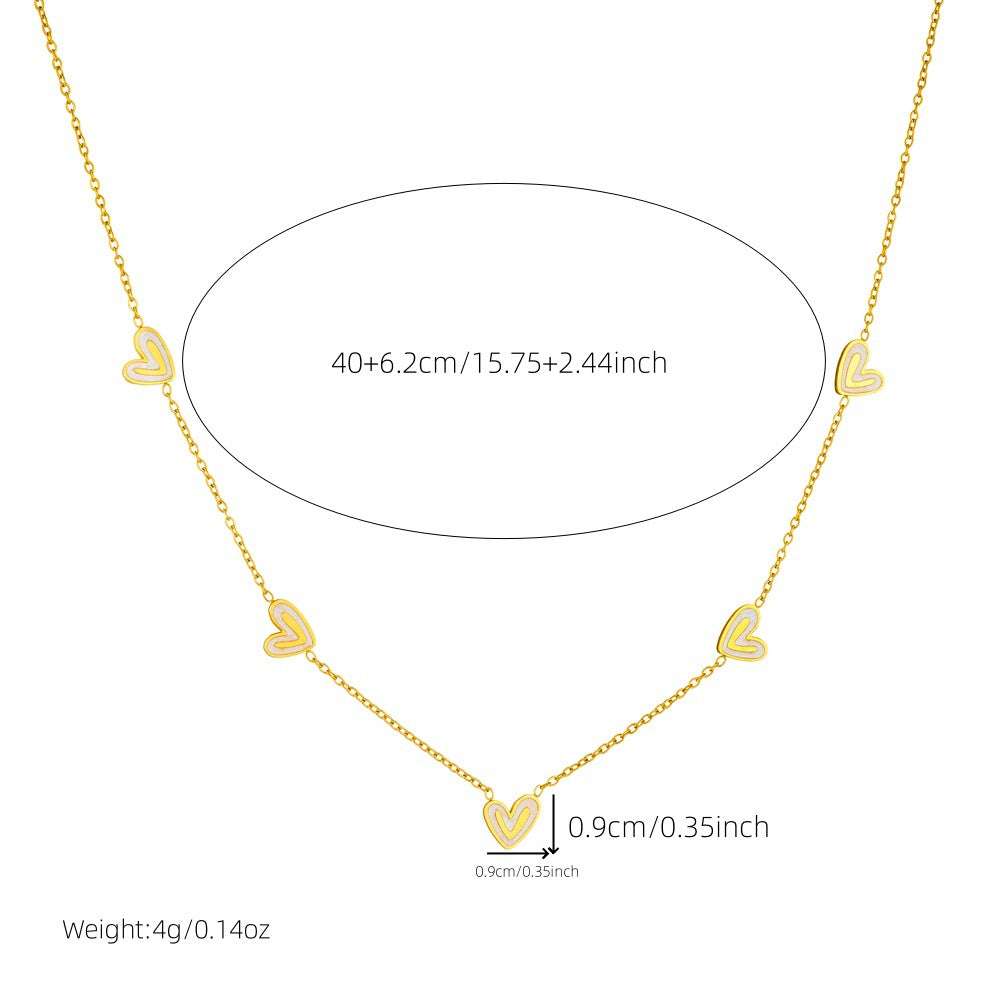 Bai Bei Loving-Heart Accessories Clavicle Chain Stainless Steel Womens Set