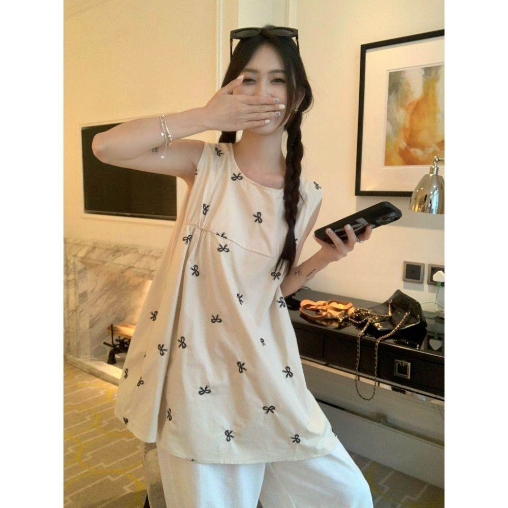 Korean-style Bow-Knot Sleeveless Vest Shirt Womens Summer New Arrival