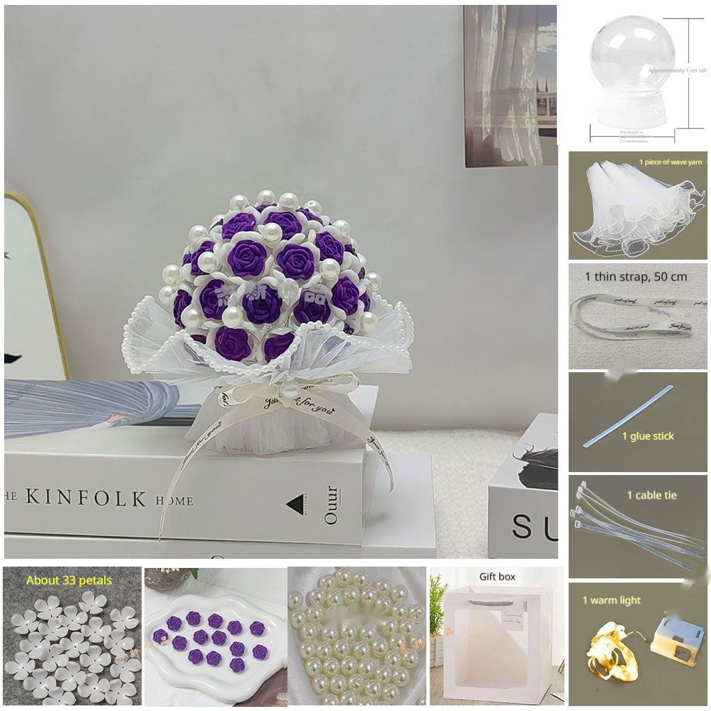 Handwoven DIY Rose Night Light Bouquet Gift