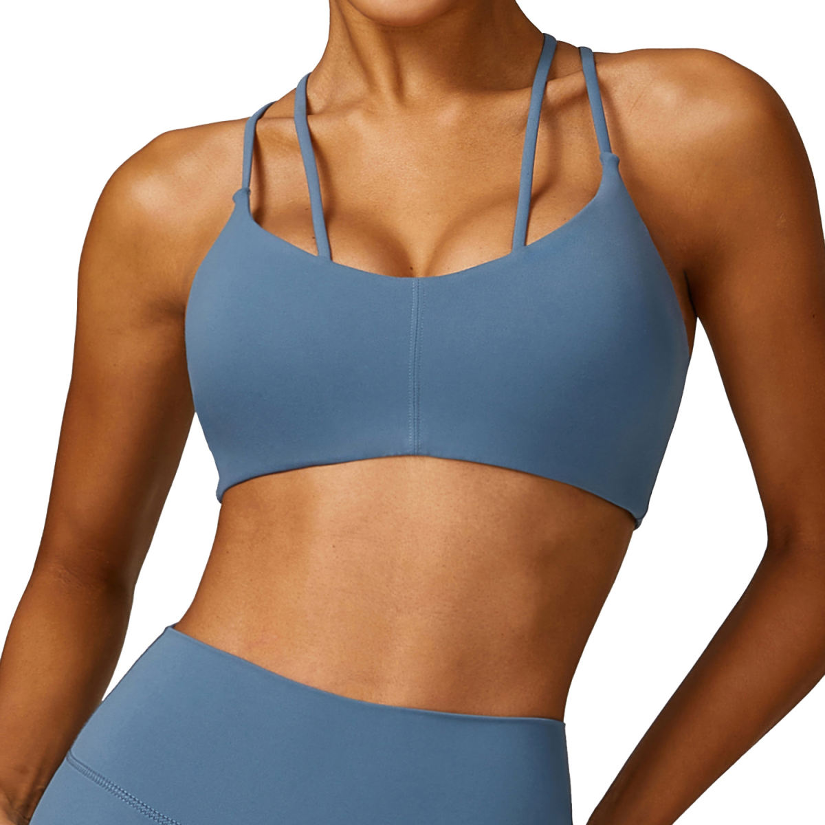 Brushed Tight Back Yoga Bra Shoulder Straps